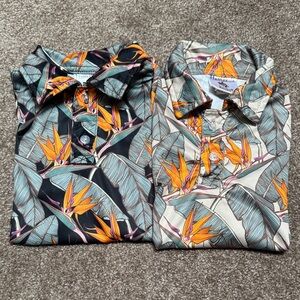Bundle of Boys Bird of Paradise Print Shirts - Black and Cream